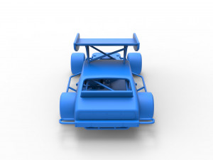 Vintage Asphalt Modified stock car V2 with wing Scale 1 to 25 Modello di stampa 3D