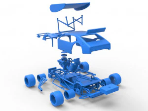 Vintage Asphalt Modified stock car V2 with wing Scale 1 to 25 3D Print Model