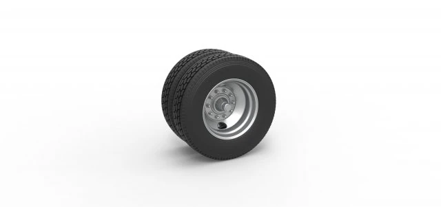 2 Hole double wheel of trailer Scale 1 to 25 3D Print Model .c4d .max .obj .3ds .fbx .stl .blend 