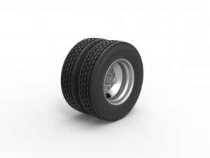 2 Hole double wheel of trailer Scale 1 to 25 3D Print Model
