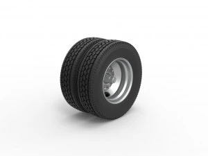 2 Hole double wheel of trailer Scale 1 to 25 3D Print Model