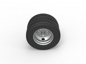 2 Hole double wheel of trailer Scale 1 to 25 3D Print Model