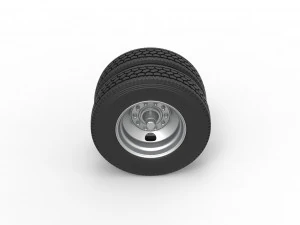 2 Hole double wheel of trailer Scale 1 to 25 3D Print Model