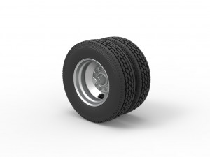 2 Hole double wheel of trailer Scale 1 to 25 3D Print Model
