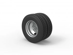 2 Hole double wheel of trailer Scale 1 to 25 3D Print Model