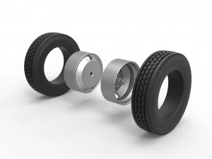 2 Hole double wheel of trailer Scale 1 to 25 3D Print Model