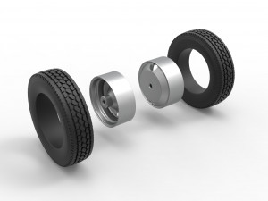 2 Hole double wheel of trailer Scale 1 to 25 3D Print Model