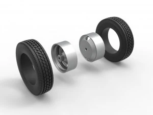 2 Hole double wheel of trailer Scale 1 to 25 3D Print Model