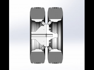 2 Hole double wheel of trailer Scale 1 to 25 3D Print Model