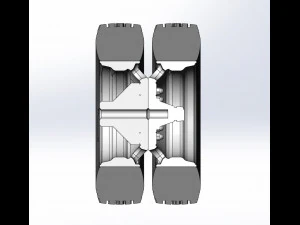 2 Hole double wheel of trailer Scale 1 to 25 3D Print Model