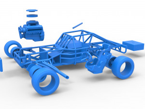 Outlaw Figure 8 Modified stock car Base Scale 1 to 25 Model Cetak 3D