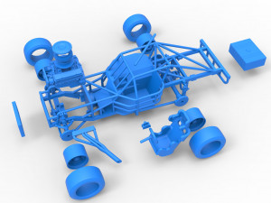 Outlaw Figure 8 Modified stock car Base Scale 1 to 25 Model Cetak 3D