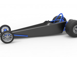 Dragster with twin Turbonique drag axle Scale 1 to 25 3D Print Model