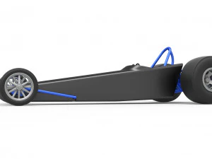 Dragster with twin Turbonique drag axle Scale 1 to 25 3D Print Model