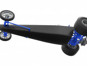Dragster with twin Turbonique drag axle Scale 1 to 25 3D 프린트 모델