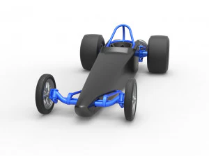 Dragster with twin Turbonique drag axle Scale 1 to 25 3D Print Model
