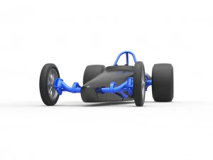Dragster with twin Turbonique drag axle Scale 1 to 25 3D Print Model