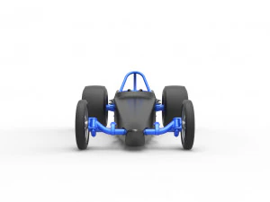 Dragster with twin Turbonique drag axle Scale 1 to 25 3D Print Model