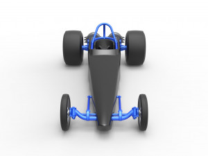 Dragster with twin Turbonique drag axle Scale 1 to 25 3D 프린트 모델