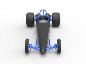 Dragster with twin Turbonique drag axle Scale 1 to 25 3D Print Model