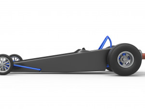 Dragster with twin Turbonique drag axle Scale 1 to 25 3D 프린트 모델