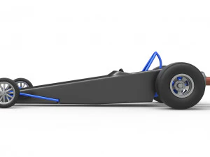 Dragster with twin Turbonique drag axle Scale 1 to 25 3D Print Model