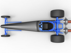 Dragster with twin Turbonique drag axle Scale 1 to 25 3D 프린트 모델