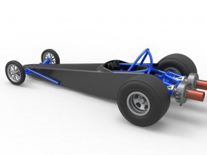 Dragster with twin Turbonique drag axle Scale 1 to 25 3D 프린트 모델