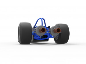 Dragster with twin Turbonique drag axle Scale 1 to 25 3D 프린트 모델
