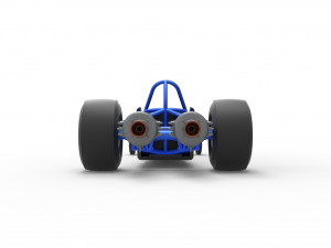 Dragster with twin Turbonique drag axle Scale 1 to 25 3D 프린트 모델
