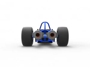 Dragster with twin Turbonique drag axle Scale 1 to 25 3D Print Model