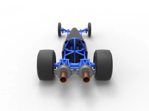 Dragster with twin Turbonique drag axle Scale 1 to 25 3D Print Model