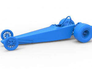 Dragster with twin Turbonique drag axle Scale 1 to 25 3D Print Model
