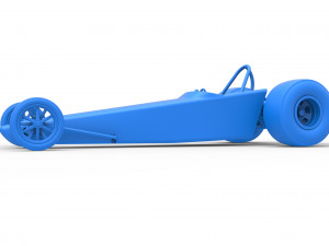 Dragster with twin Turbonique drag axle Scale 1 to 25 3D 프린트 모델