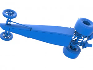 Dragster with twin Turbonique drag axle Scale 1 to 25 3D Print Model