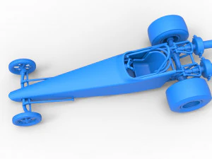 Dragster with twin Turbonique drag axle Scale 1 to 25 3D Print Model