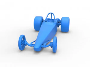 Dragster with twin Turbonique drag axle Scale 1 to 25 3D Print Model