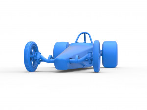 Dragster with twin Turbonique drag axle Scale 1 to 25 3D 프린트 모델