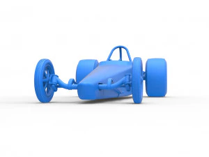 Dragster with twin Turbonique drag axle Scale 1 to 25 3D Print Model