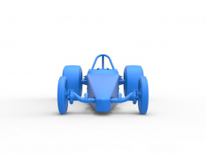 Dragster with twin Turbonique drag axle Scale 1 to 25 3D 프린트 모델