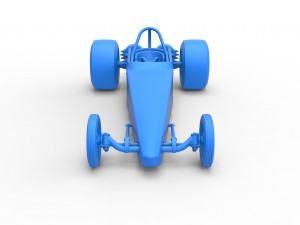 Dragster with twin Turbonique drag axle Scale 1 to 25 3D 프린트 모델