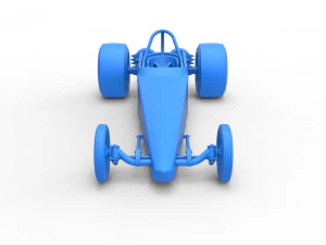 Dragster with twin Turbonique drag axle Scale 1 to 25 3D Print Model