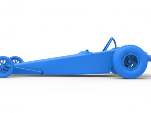 Dragster with twin Turbonique drag axle Scale 1 to 25 3D Print Model