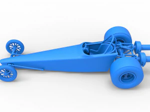 Dragster with twin Turbonique drag axle Scale 1 to 25 3D Print Model