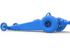 Dragster with twin Turbonique drag axle Scale 1 to 25 3D Print Model
