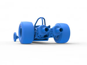 Dragster with twin Turbonique drag axle Scale 1 to 25 3D Print Model