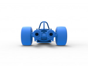 Dragster with twin Turbonique drag axle Scale 1 to 25 3D 프린트 모델