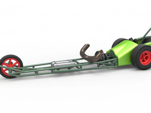 रॉकेट टर्बाइन स्केल 1 से 25 के साथ तीन पहियों वाला ड्रैगस्टर 3D प्रिंट मॉडल