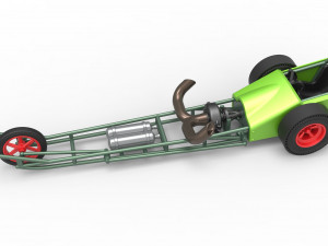 Three wheeled dragster with Rocket Turbine Scale 1 to 25 3D Print Model