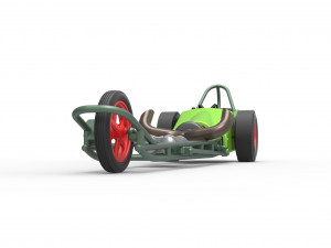 Three wheeled dragster with Rocket Turbine Scale 1 to 25 3D Print Model